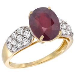 Natural 3.99 ctw ruby & Diamond Engagement Ring 14K Yellow Gold - SC-R289771Y14-REF#63N5G