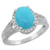 Image 1 : Natural 2.72 ctw turquoise & Diamond Engagement Ring 10K White Gold - SC-CW918174-REF#51Y6X