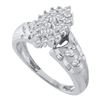 Image 1 : 0.50CT Diamond Cluster 10KT Ring White Gold