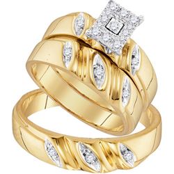 0.25CT Diamond Trio Set 10KT Ring Yellow Gold