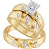 Image 1 : 0.25CT Diamond Trio Set 10KT Ring Yellow Gold