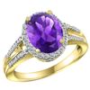 Image 1 : Natural 2.72 ctw amethyst & Diamond Engagement Ring 14K Yellow Gold - SC-CY401174-REF#54Z4Y