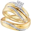 Image 1 : 0.20CT Diamond Trio Set 10KT Ring Yellow Gold