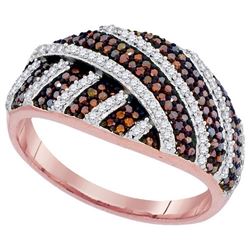 0.50CTW White and Champagne Diamond Micro-Pave 10KT Ring Rose Gold