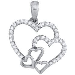 0.25CT Diamond Heart 10KT Pendant White Gold