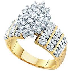 1.0CT Diamond Cluster 10KT Ring Yellow Gold