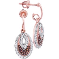 0.35CTW White and Champagne Diamond Mirco-Pave 10KT Earrings Rose Gold