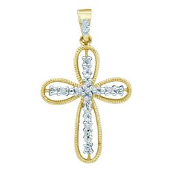 0.10CT Diamond Cross 10KT Pendant Yellow Gold