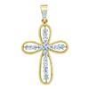 Image 1 : 0.10CT Diamond Cross 10KT Pendant Yellow Gold