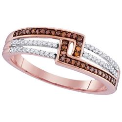 0.10CTW White and Champagne Diamond Micro-Pave 10KT Ring Rose Gold