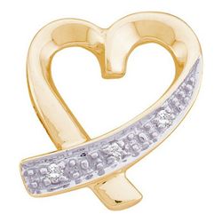 0.02CT Diamond Heart 10KT Pendant Yellow Gold