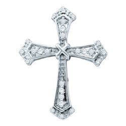 0.10CT Diamond Cross 10KT Pendant White Gold