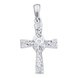 0.05CT Diamond Cross 14KT Pendant White Gold