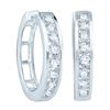 Image 1 : 1.0CT Diamond Hoops 14KT Earrings White Gold