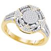 Image 1 : 0.33CT Diamond Micro-Pave 10KT Ring Yellow Gold