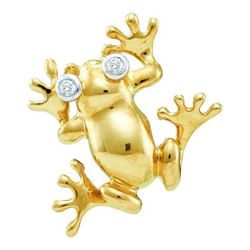 0.02CT Diamond Frog 10KT Pendant Yellow Gold