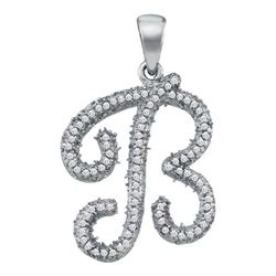 0.20CT Diamond Initial-B 10KT Pendant White Gold