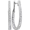 Image 1 : 0.50CT Diamond Hoops 10KT Earrings White Gold