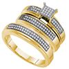 Image 1 : 0.35CT Diamond Trio Set 10KT Ring Yellow Gold