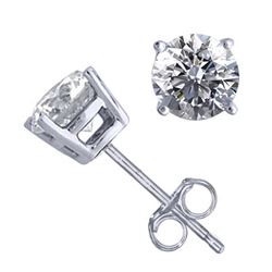 14K White Gold Jewelry 1.04 ctw Natural Diamond Stud Earrings