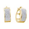 Image 1 : 0.25CT Diamond Hoops 10KT Earrings Yellow Gold