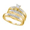 Image 1 : 0.20CT Diamond Trio Set 14KT Ring Yellow Gold