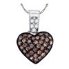 Image 1 : 0.35CT Diamond Heart 10KT Pendant White Gold