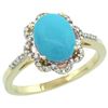 Image 1 : Natural 1.85 ctw Turquoise & Diamond Engagement Ring 14K Yellow Gold - SC-CY418105-REF#41G2M