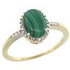 Image 1 : Natural 1.67 ctw Malachite & Diamond Engagement Ring 14K Yellow Gold - SC-CY447113-REF#22Y3X