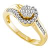 Image 1 : 0.30CT Diamond Flower 14KT Ring Yellow Gold