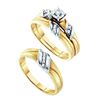 Image 1 : 0.15CT Diamond Trio Set 14KT Ring Yellow Gold