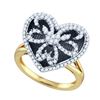 Image 1 : 0.50CT Diamond Heart 10KT Ring Yellow Gold