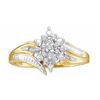 Image 1 : 0.12CT Diamond Cluster 10KT Ring Yellow Gold