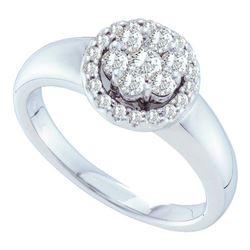 0.50CT Diamond Flower 14KT Ring White Gold