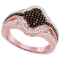 0.50CTW White and Champagne Diamond Micro-Pave 10KT Ring Rose Gold