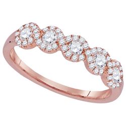 0.50CT Diamond Anniversary 14KT Ring Rose Gold