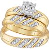 Image 1 : 0.33CT Diamond Trio Set 10KT Ring Yellow Gold
