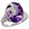 Image 1 : Natural 11.18 ctw amethyst & Diamond Engagement Ring 14K White Gold - SC-R292651W01-REF#82G2M