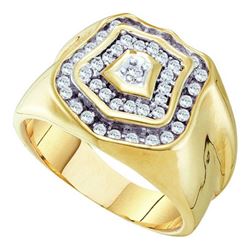 0.50CT Diamond Mens 10KT Ring Yellow Gold