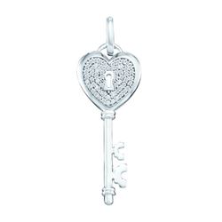 0.20CT Diamond Key 10KT Pendant White Gold