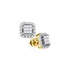 Image 1 : 1.0CT Diamond Invisible 14KT Earrings Yellow Gold
