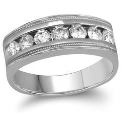 1.0CT Diamond Mens 10KT Ring White Gold