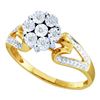 Image 1 : 0.05CT Diamond Flower 10KT Ring Yellow Gold