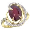 Image 1 : Natural 5.73 ctw ruby & Diamond Engagement Ring 14K Yellow Gold - SC-R289231Y14-REF#78F7N