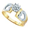 Image 1 : 0.10CT Diamond Cluster 10KT Ring Yellow Gold