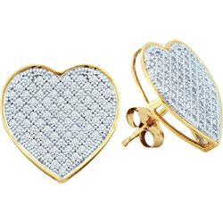 0.10CT Diamond Heart 10KT Earrings Yellow Gold