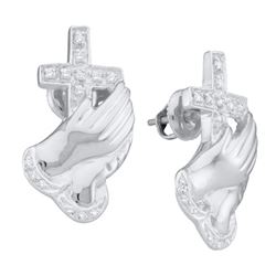 0.15CT Diamond Praying Hand 10KT Earrings White Gold