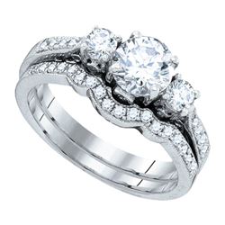 1CT Diamond Bridal 14KT Ring White Gold