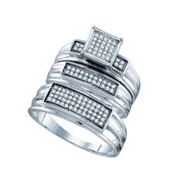 0.35CT Diamond Trio Set 10KT Ring White Gold