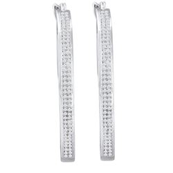 0.50CT Diamond Hoops 10KT Earrings White Gold